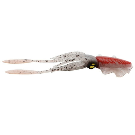 fankhu 15cm Fishing Lure Squid 3D Eyes Luminous Bionics Soft Baits (Red)