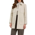 thumbnail image 1 of CHAQUETA CORTA INSPIRADA CHIC para mujer con cuello caído, de un solo botón y manga larga, ideal para el invierno y con bolsillos XS Beige, 1 of 6