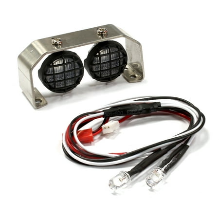 Roof Top Spotlight Integy RC Toy Model Hop-ups C25391 Roof Top Spot Light Set (L2) LED w/Stainless Steel Mount for 1/10, 1/8 & 1/5 ()