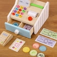 thumbnail image 2 of 1 Set Children Simulated Wooden Cash Register Tool Table Play Educational Toy, 2 of 6