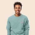 thumbnail image 4 of Dalix Flamingo Embroidered Fleece Crewneck Long Sleeve Sweatshirt Mens in Heather Blue Lagoon S Small, 4 of 5
