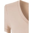 thumbnail image 5 of Made by Olivia Women's Basic Solid Short Sleeve V Neck Jersey Top, 5 of 6
