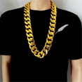 thumbnail image 2 of Gold Chain Necklace 80s 90s Hop Rapper Punk Jewelry Accessory Funny for Men Women Shooting Prop, 2 of 9