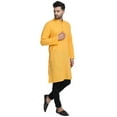 thumbnail image 3 of In-Sattva Men's Indian Banded Classic Collar Pure Cotton Long Kurta Tunic, 3 of 3