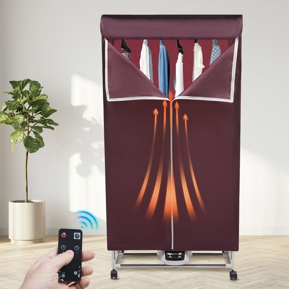 DENEST Clothes Dryer Portable Travel Dryer Machine Portable Dryer for Apartments New Generation Electric Clothes Drying Wine Red for Families Apartments Campers