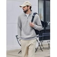 thumbnail image 5 of Pinspark Men's Quarter Zip Pullover Long Sleeve Mock Neck Sweatshirts with Pockets Thermal Midweight Polo Shirt Relaxed Fit, 5 of 7
