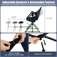 thumbnail image 5 of Patiojoy Camping Chair with Removable Footrest Folding Lounge Recliner Chair w/ Adjustable Backrest Pillow Cup Holder Navy, 5 of 8