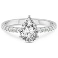 thumbnail image 3 of 1 Carat IGI Certified Pear Shape Lab Grown Diamond Engagement Ring | 14K White Gold | Olivia Secret Halo Lab Diamond Ring | FG-VS1-VS2 Quality Friendly Diamonds, 3 of 5