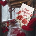 thumbnail image 3 of Happy Valentines Day House Flag 28x40 Inch Double Sided Outside Roses Flowers Decorative Flag for Rustic Anniversary Holiday Yard Outdoor Decoration, 3 of 6