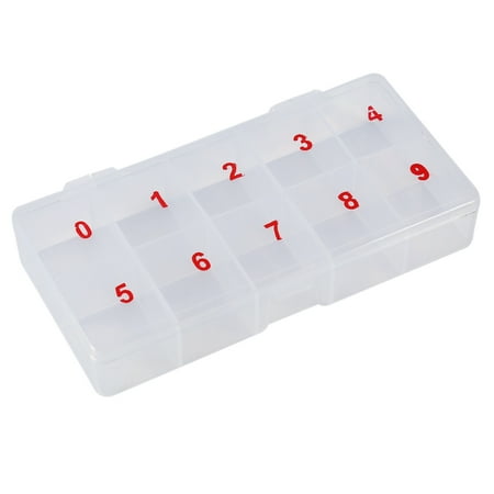 - WALFRONT 10 Cells Compartments Acrylic Storage Case Natural Translucent Plastic False Nail Art Tips Box , Nail Tips Storage,Nail Tips Box