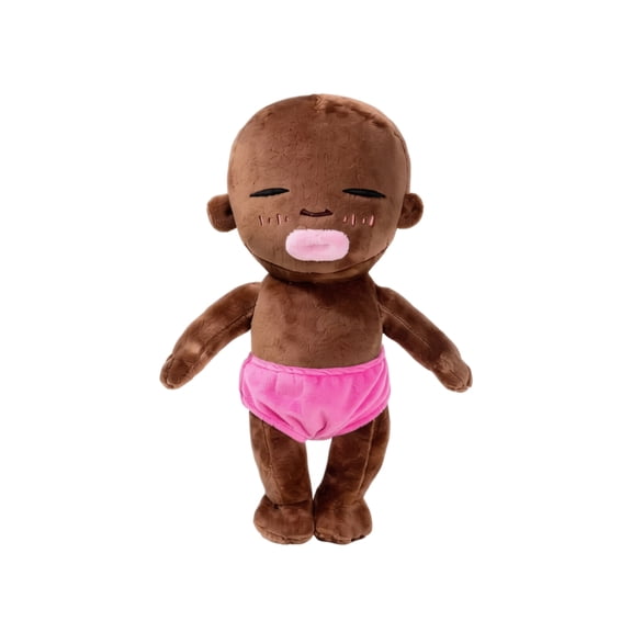 Collectible Stuffed Plush 10 in Dark Skin Ugly-Cute Decorative Figure, Quirky Adorable Soft Throw Pillow Ornament for Home Aesthetic Display Pink