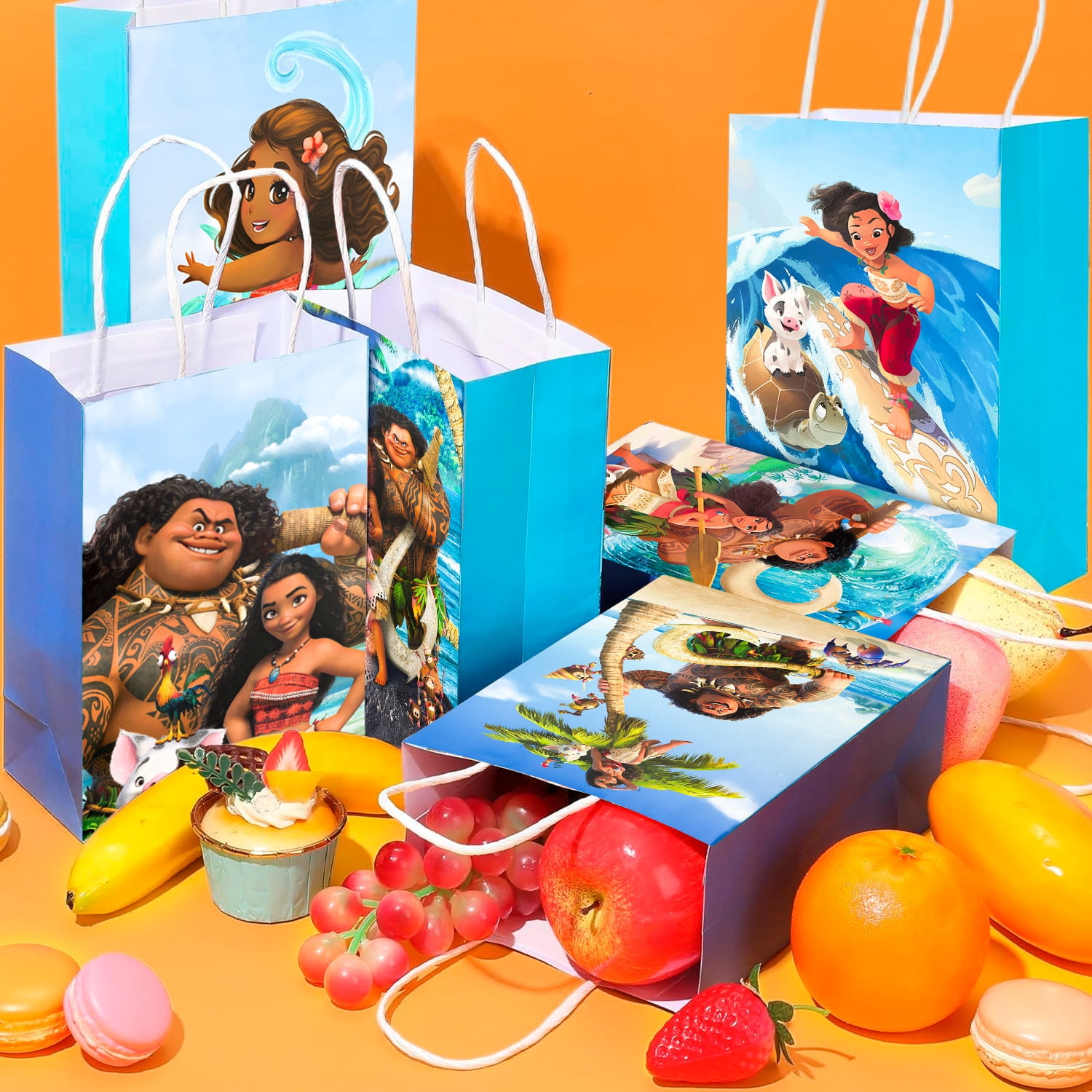 Lot De 12 Sacs Cadeaux Fête D'anniversaire - Motifs Maliao, 21x12 Cm, Pour Bonbons Et Petits Cadeaux