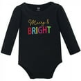 thumbnail image 3 of Hudson Baby Infant Girl Cotton Bodysuit, Pant and Shoe 3pc Set, Merry & Bright, 0-3 Months, 3 of 4