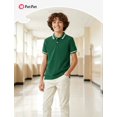 thumbnail image 5 of PatPat Boys Polo Shirts Short Sleeve Collared Button Placket School Tops9-10Y, 5 of 7
