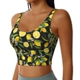 thumbnail image 2 of Naloa Lemon Fruits Flowers Leaves Sports Bras for Women, High Support Bra with Removable Pads, Comfortable - Medium, 2 of 9
