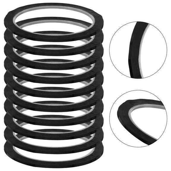 KONTONTY 10pcs Dry Erase Board Tape Thin Black Pinstripe Tape Whiteboard Adhesive Gridding Tape for Chart Mirror Craft Car Striping