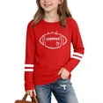 thumbnail image 2 of ITSAME Girls Long Sleeve T-Shirts, Round Neck Loose Fit Fashion Print Kids Fashion Leisure Tees Red Size 3-4T, 2 of 6