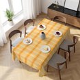 thumbnail image 3 of Yellow Orange Checkered Table Cloth Waterproof Tablecloths, Farmhouse Buffalo Plaid Striped Tablecloth Dining Table Cover for Kitchen Party Tabletop Outdoor, Rectangle Tablecloth 60x120 Inch, 3 of 9
