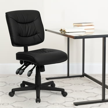 EMMA   OLIVER Indoor Mid Back Height Adjustment and 360 Degree Swivel Task Desk Chair, Black