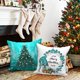 thumbnail image 3 of Juego de 4 Fundas de Cojines de Navidad JAMW Azul Turquesa, 3 of 5