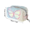 thumbnail image 3 of 1 Pc Bolsa de Maquillaje de Mariposa Bordada para Mujeres para Viajes Vacacionales Amarillo Claro de Terciopelo, 3 of 3