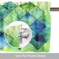 thumbnail image 6 of Abstract Ombre Green Blue Valance Curtain Geometric Art Window Valances Rod Pocket Short Curtains Window Treatments for Kitchen Bedroom Bathroom Laundry 42" x 18", 6 of 9