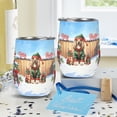 thumbnail image 4 of Merry Christmas Woofmas Xmas Noel Afghan Hound Elf Candy Cane Snow 12oz Stainless Steel Wine Tumbler Insulated Cup with Lid Dog Lover - 13017, 4 of 5