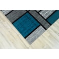 thumbnail image 4 of Premium 3D Hand Carved Thick Modern Contemporary Abstract Rug Design 3995 Turquoise Grey 6'6''x6'6'' Round, 4 of 12