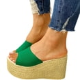 thumbnail image 2 of B91xZ Platform Slides for Women Non Slip Quick Drying Shower Slides Bathroom Sandals,Green 8, 2 of 3