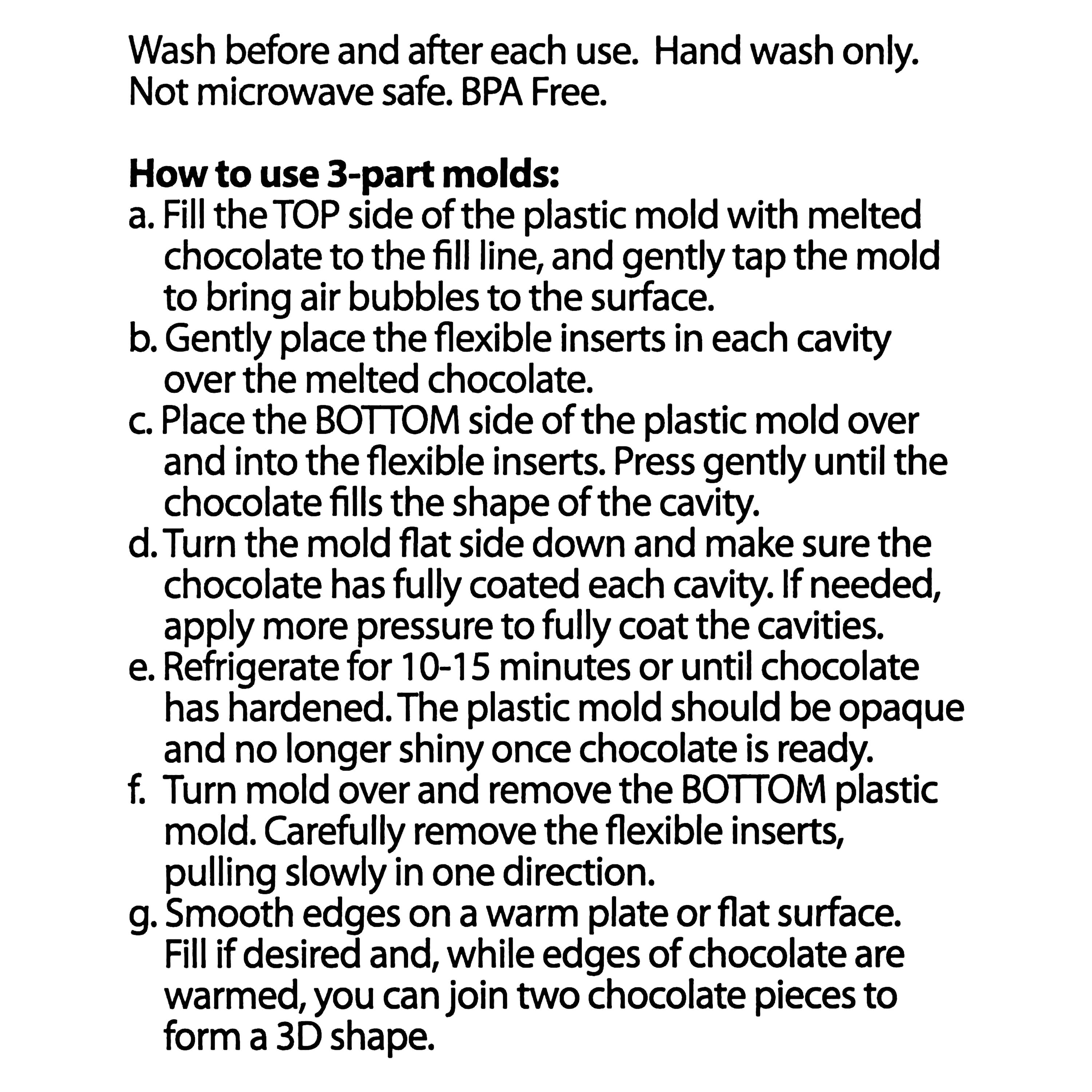 4 x 8 IN, Teddy Bear Shape, Plastic Candy Mold Set, Includes: 2 Rigid Plastic Molds (Top and Bottom), 2 Flexible Plastic Inserts for Each Cavity, by Way To Celebrate