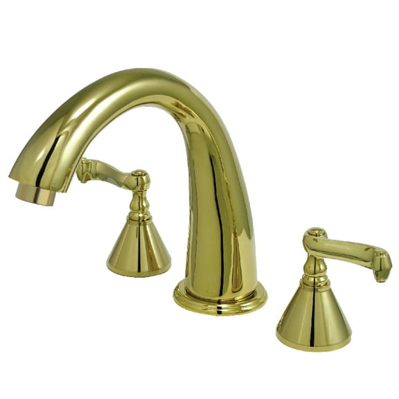 Kingston Brass KS2362FL Roman Two-Handle Deck Mount Roman Tub Faucet, Polished Brass