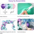 thumbnail image 3 of Mermaid Balloon Garland Kit, 134PCS Mermaid Balloons with Silver Mermaid Tails Stars, Macaron Purple Pink Green Metallic Green Purple Balloons Arch, f, 3 of 4