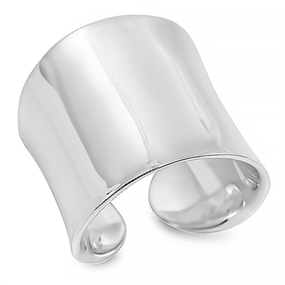 Bali Braid Swirl Wide Polished Thumb Ring - .925 Sterling Silver Band Sizes 6-12 - View #9