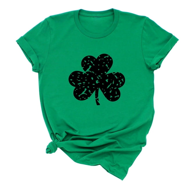 QIPOPIQ T-Shirts à Manches Courtes pour Femmes à Col Rond T-Shirts de la Saint-Patrick Hauts T-Shirt Shamrock T-Shirt Vert Chemise St Patricks Day T-Shirt Tee T-Shirt T-Shirts Imprimés de Fête T-Shirts Graphiques Aubaines