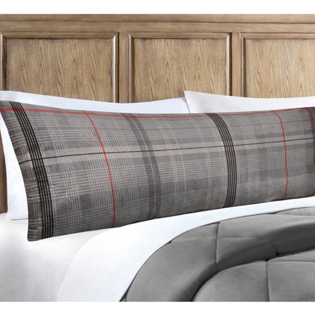 Body Pillow, Grey Plaid
