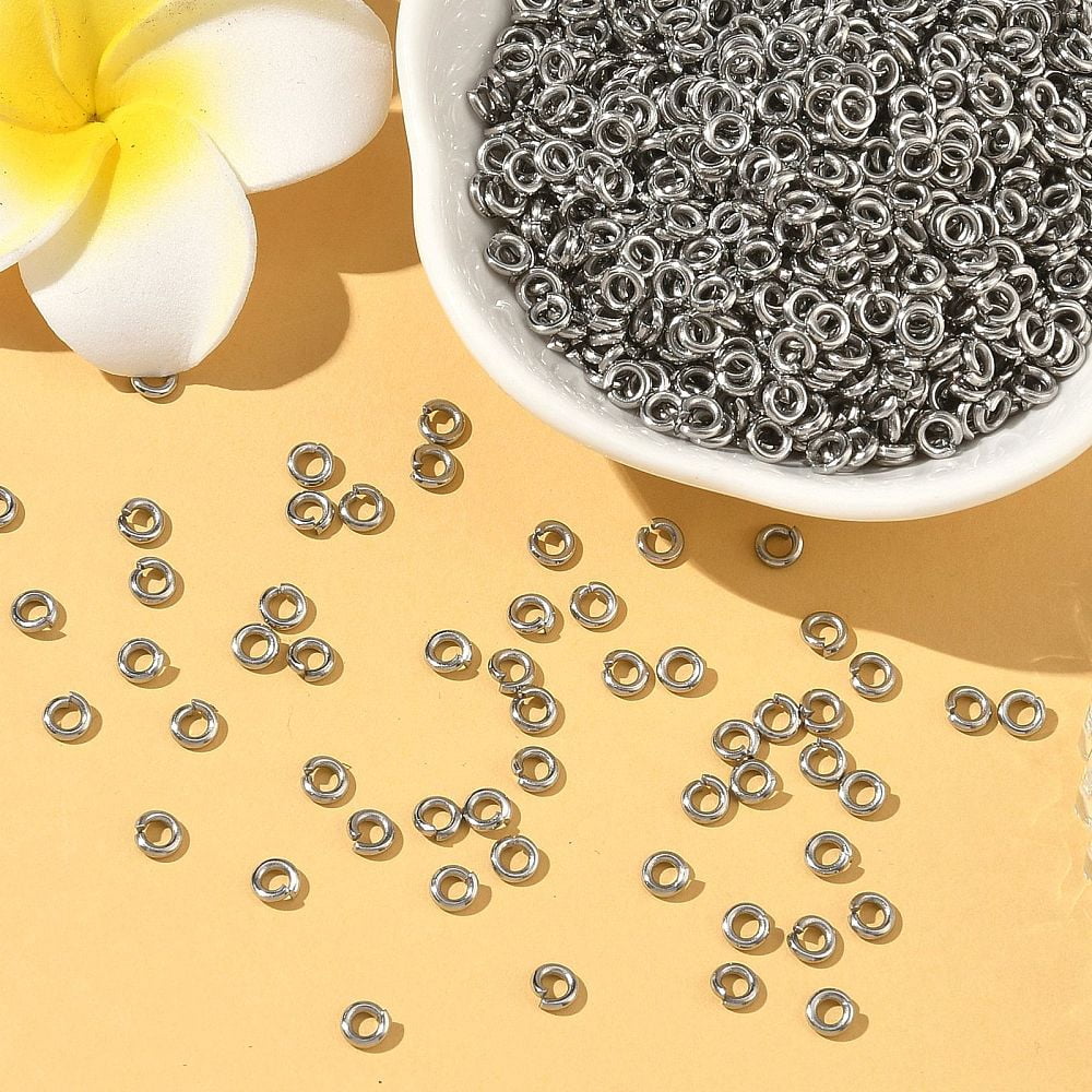 Resistant 304 Stainless Steel Open Jump Rings Stainless Steel Color 4x1mm 18 Gauge Inner Diameter: 2mm DIY