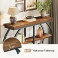 thumbnail image 5 of Finmind 41.3" Industrial Console Table, 3-Tier Entryway Table with Arched Metal Frame & Storage Shelves for Living Room or Hallway, Mix Brown, 5 of 8