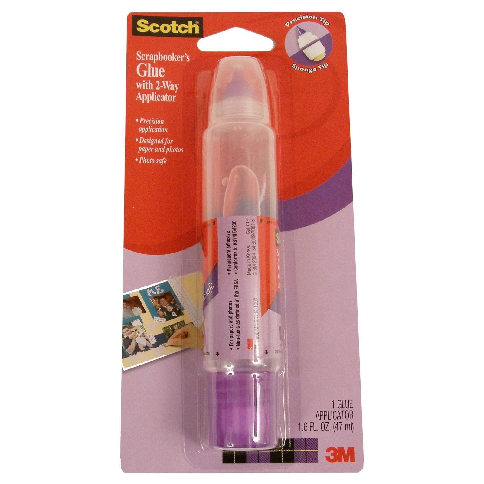 3M Scotch Scrapbooker'S Glue With 2-Way Applicator 1.6 Fl. Oz. [Pack Of 6] (6PK-019)