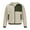Khaki Jacket for Men, variant on Men's Fashion Jacket Patchwork Long Sleeve Jacket Zipper Lapel Coat Winter Warm Plush Jacket with Pocket White XL