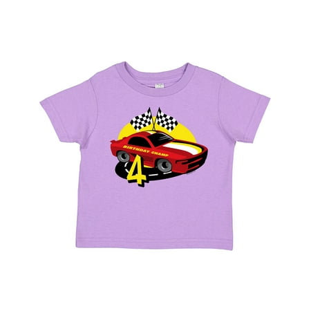 

Inktastic Race Car 4th Birthday Gift Toddler Boy Girl T-Shirt