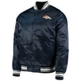 thumbnail image 2 of Men's Starter Navy Denver Broncos Locker Room Satin Varsity Full-Snap Jacket, 2 of 4