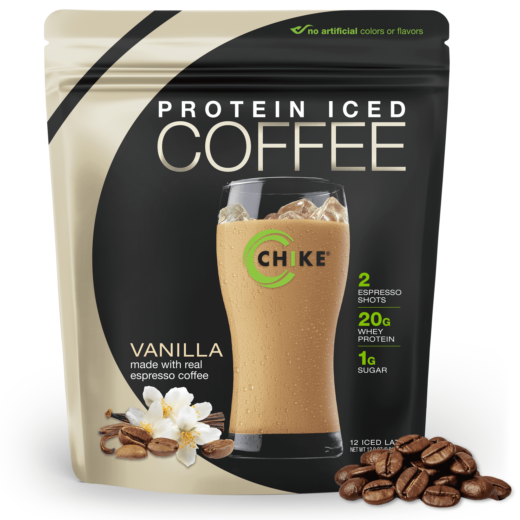 Chike Vanilla Protein Iced Coffee with Real Espresso, 20g Protein, 12 Servings