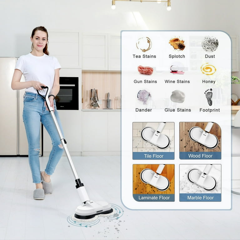 Buy Homesmart White and Gray Cordless Electric Spin Mop with 280ml