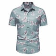 thumbnail image 1 of Men's Fashion Button Down Shirt Short Sleeve Casual Button Up Shirts Slim Fit Printed Business Dress Shirts, 1 of 5