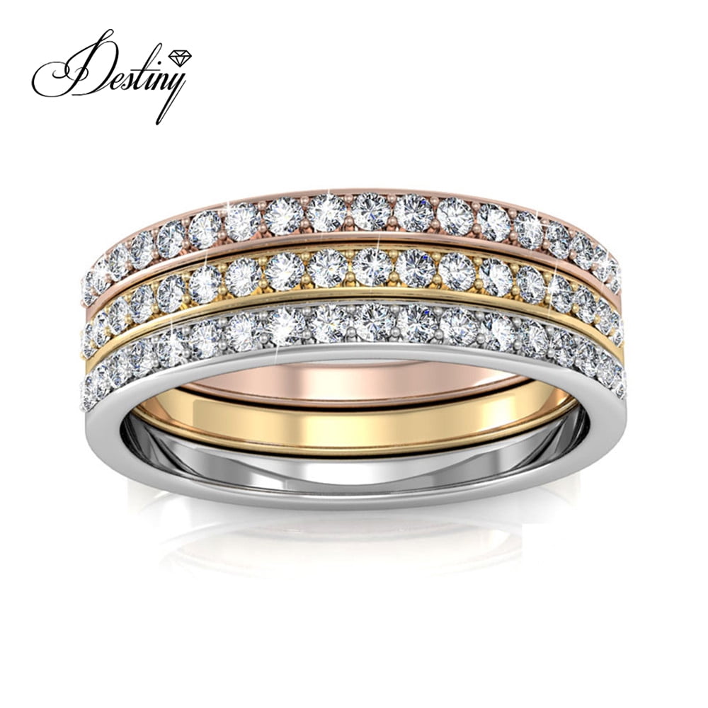 Swarovski set of 3 rings hot sale