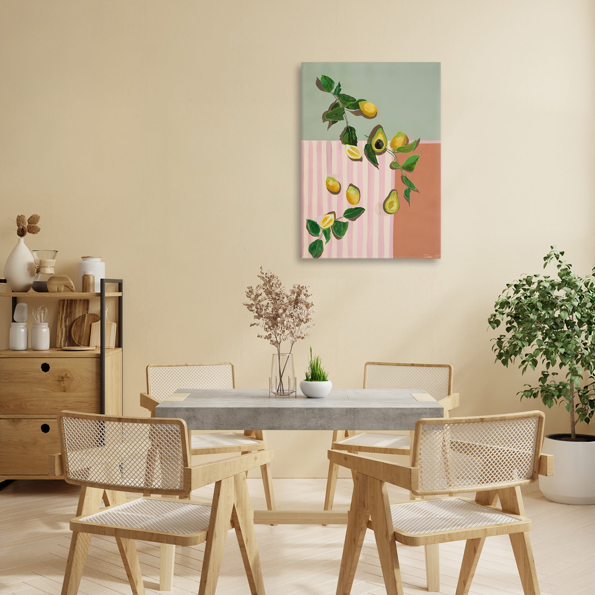 Stupell Industries Midcentury Avocado & Lemons Canvas Wall Art, design by Dani Heyward