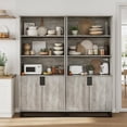 thumbnail image 7 of 70.6" Tall Bookshelf w/Doors & Metal Base, 5 Tier Bookcase with Cabinet and Adjustable Shelf, Wooden Book Shelf Farmhouse Bookcase for Living Room Office Library, 7 of 7