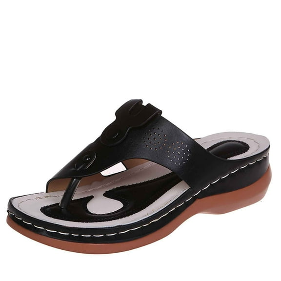 Slippers for Women,Slippers With Toe Post Design For Everyday Comfort Casual Style Ideal Perfectly Paired With Relaxed Attire,Womens Slippers,Black,6