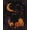 Black, Pattern 1, variant on Design&I 9'x12' Washable Area Rug Sleek Flatweave Pet Friendly Black Orange Enchanted Halloween Whimsy Design Mystical Night Motif with Pumpkins for Master Suite, Under Bed