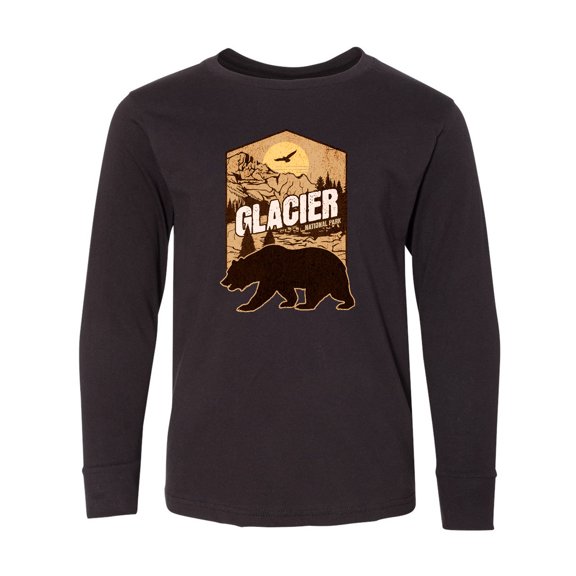 Inktastic Glacier National Park Vacation Long Sleeve Youth T-Shirt
